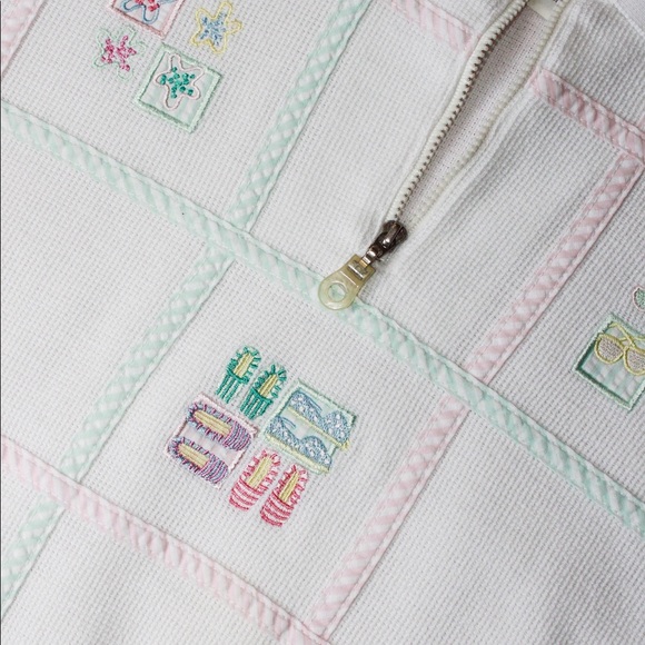 VTG 90s Waffle-Knit Embroidered Graphic Polo Shirt - Picture 8 of 11